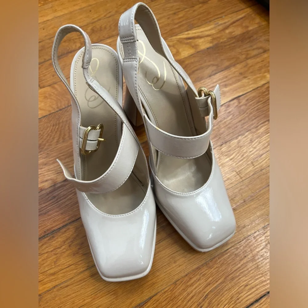 Sam Edelman Jildie Mary Jane Sling Back Heel in Linen size 8.5 - Picture 9 of 13